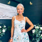 Cassidy Pleated Midi Dress Floral Mint