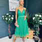 Ally Occasion Tulle Midi Dress Emerald