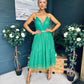 Ally Occasion Tulle Midi Dress Emerald