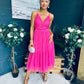 Ally Occasion Tulle Midi Dress Fuchsia