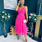 Ally Occasion Tulle Midi Dress Fuchsia