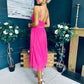 Ally Occasion Tulle Midi Dress Fuchsia