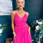 Ally Occasion Tulle Midi Dress Fuchsia