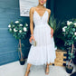 Ally Occasion Tulle Midi Dress White
