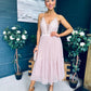 Ally Occasion Tulle Midi Dress Blush