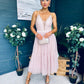 Ally Occasion Tulle Midi Dress Blush