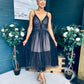 Ally Occasion Tulle Midi Dress Black