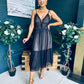 Ally Occasion Tulle Midi Dress Black