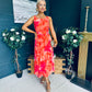 Bella Banded Midi Dress Floral Amber