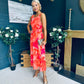 Bella Banded Midi Dress Floral Amber