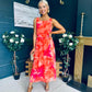Bella Banded Midi Dress Floral Amber