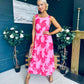 Bella Banded Midi Dress Floral Pink