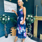 Bella Banded Midi Dress Floral Navy