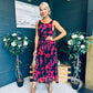 Bella Banded Midi Dress Floral Black