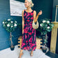 Bella Banded Midi Dress Floral Black