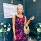Bella Banded Midi Dress Floral Black
