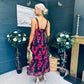 Bella Banded Midi Dress Floral Black