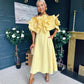 Jackie Floral Detail Occasion Midi Dress Yellow