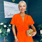 Karina Ruched Detail Midi Dress Orange