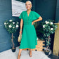 Karina Ruched Detail Midi Dress Emerald