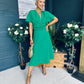 Karina Ruched Detail Midi Dress Emerald
