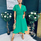 Karina Ruched Detail Midi Dress Emerald