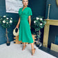 Karina Ruched Detail Midi Dress Emerald