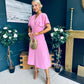 Karina Ruched Detail Midi Dress Pwr Pink