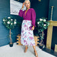 Terrie Plunge Neck Midi Dress Berry