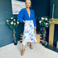 Terrie Plunge Neck Midi Dress Blue