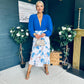 Terrie Plunge Neck Midi Dress Blue