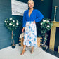 Terrie Plunge Neck Midi Dress Blue