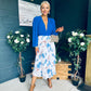 Terrie Plunge Neck Midi Dress Blue