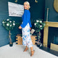 Terrie Plunge Neck Midi Dress Blue