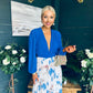 Terrie Plunge Neck Midi Dress Blue