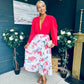 Terrie Plunge Neck Midi Dress Coral