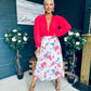 Terrie Plunge Neck Midi Dress Coral