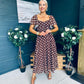 Aoibhe Detailed Midi Dress Coco Polka M
