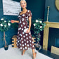 Aoibhe Detailed Midi Dress Coco Polka L