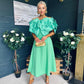 Jackie Floral Detail Occasion Midi Dress Emerald