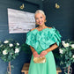 Jackie Floral Detail Occasion Midi Dress Emerald