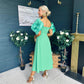 Jackie Floral Detail Occasion Midi Dress Emerald