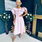 Jackie Floral Detail Occasion Midi Dress Pwr Pink