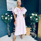 Jackie Floral Detail Occasion Midi Dress Pwr Pink