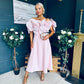 Jackie Floral Detail Occasion Midi Dress Pwr Pink