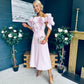 Jackie Floral Detail Occasion Midi Dress Pwr Pink
