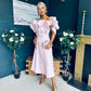 Jackie Floral Detail Occasion Midi Dress Pwr Pink