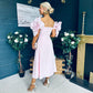 Jackie Floral Detail Occasion Midi Dress Pwr Pink