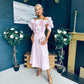 Jackie Floral Detail Occasion Midi Dress Pwr Pink