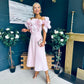 Jackie Floral Detail Occasion Midi Dress Pwr Pink